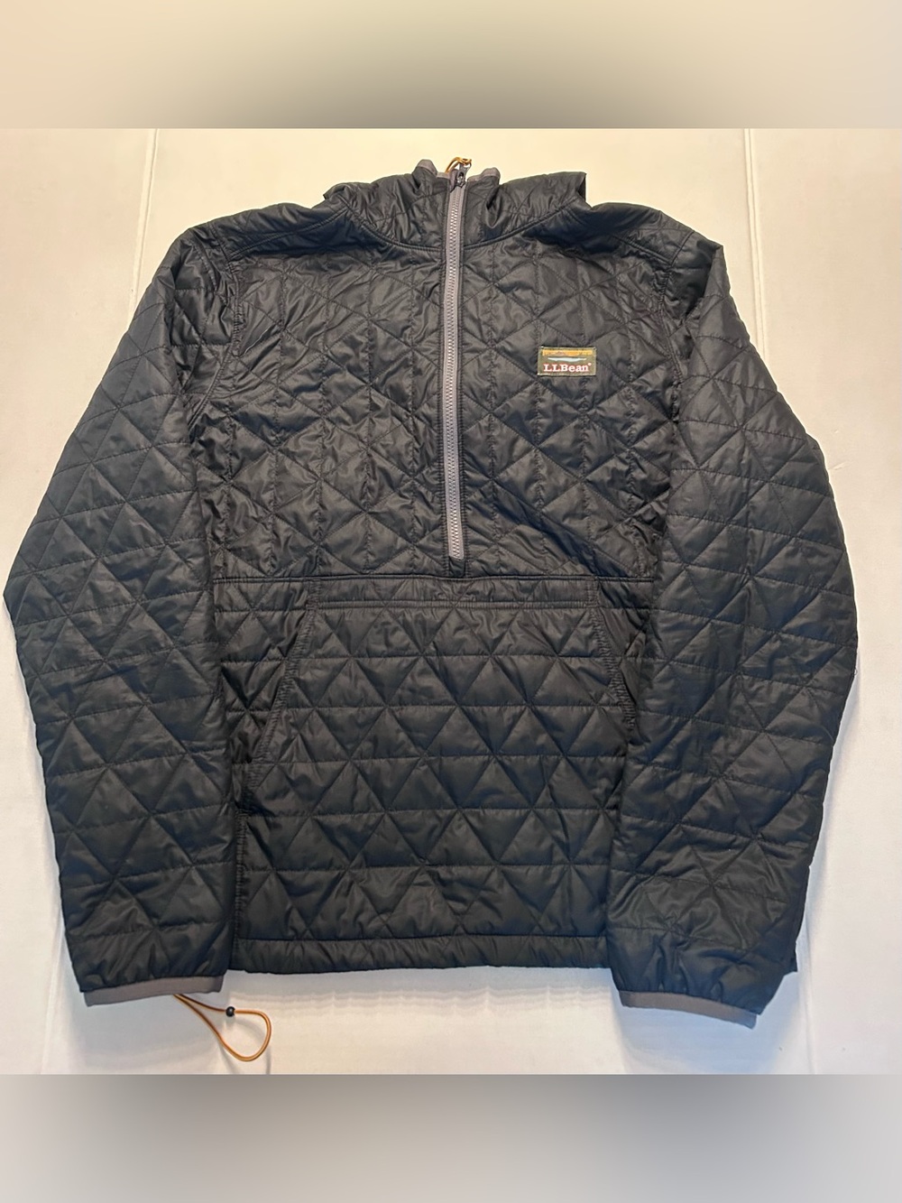 L.L. Bean Katahdin Insulated Pullover Hoodie Anorak Jacket Black Men's Sz Large